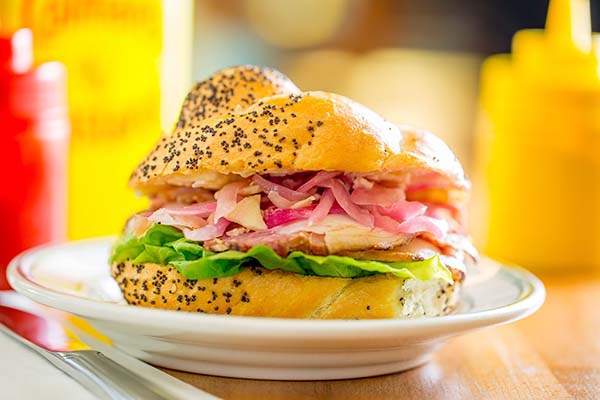 A birght and colorful sandwich