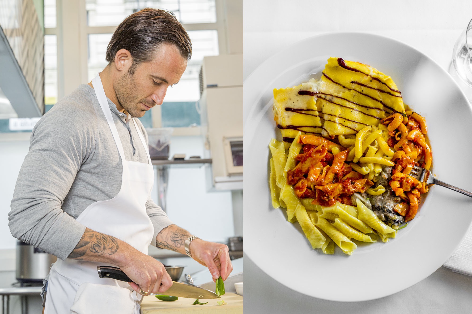 A chef preparing food