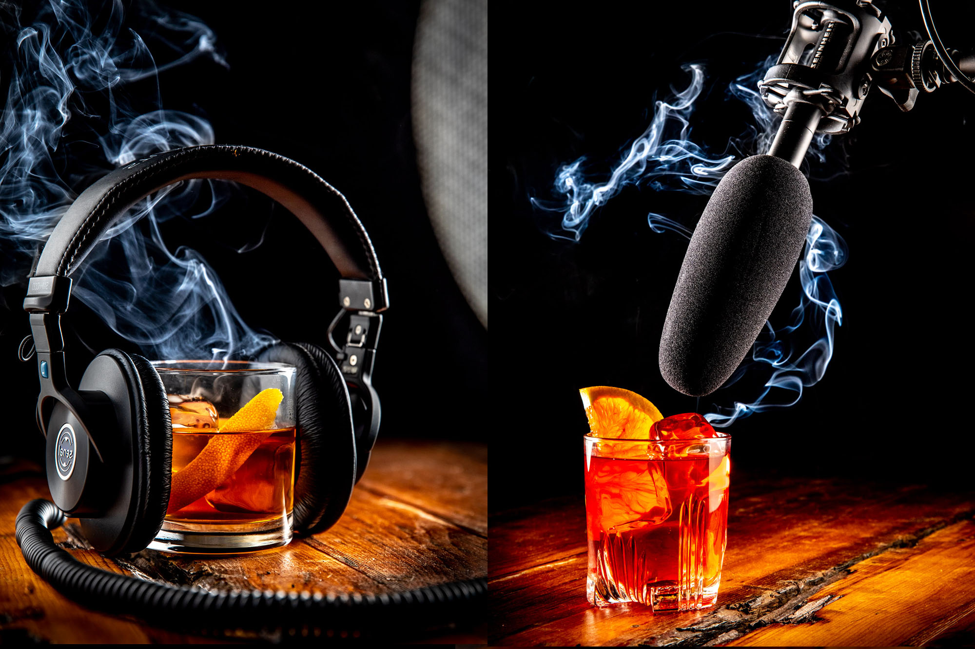 Cocktails listening to music